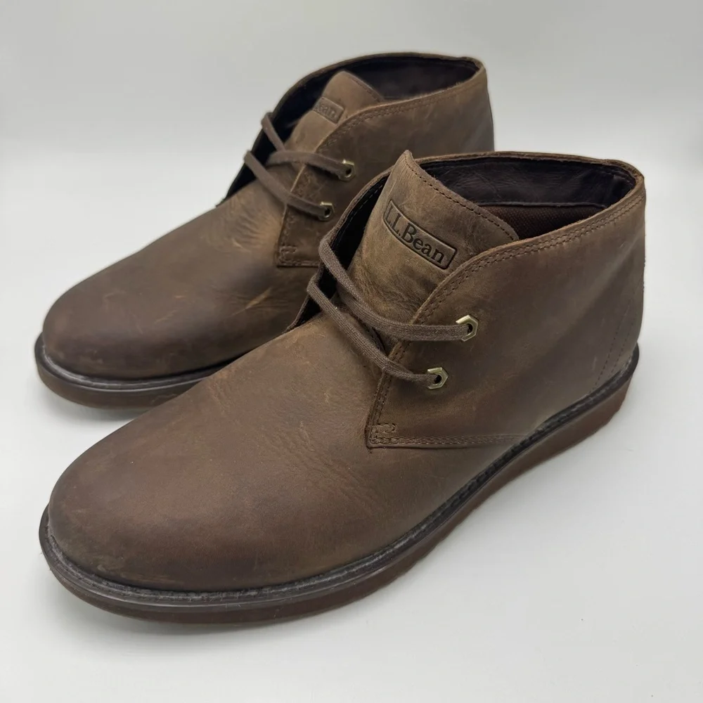 L.L.Bean Stonington Chukka Boots Men’s 11.5 Brown Oiled Leather 511441 Desert